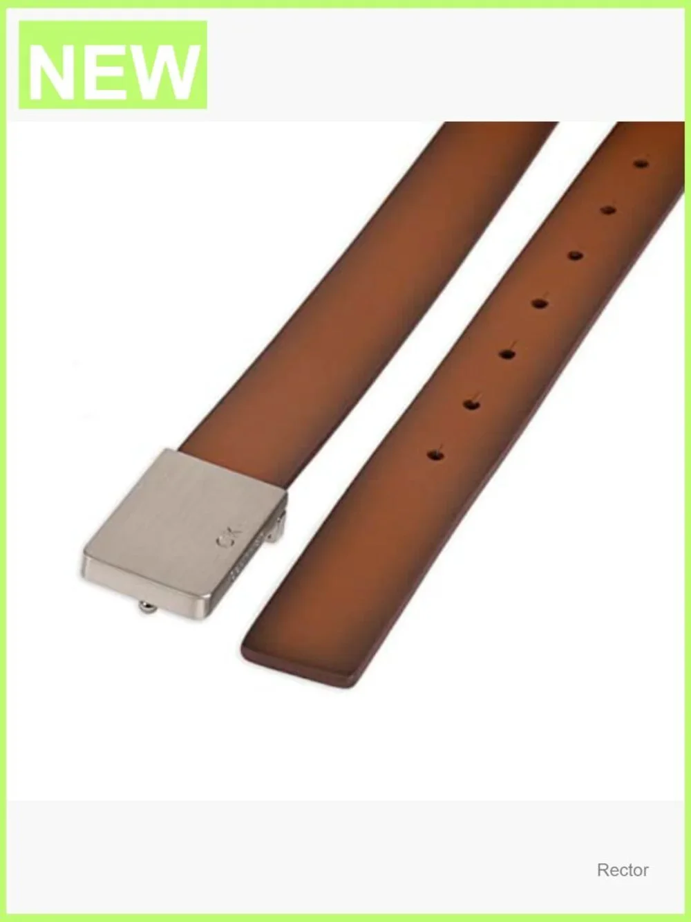 Men's Plaque Buckle Belt - Leather Dress Belt with Logo Detail